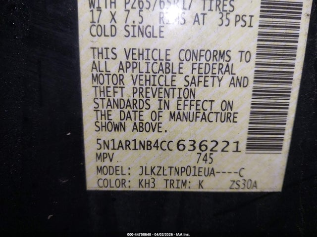 2012 NISSAN PATHFINDER 5N1AR1NB4CC636221 Photo 8