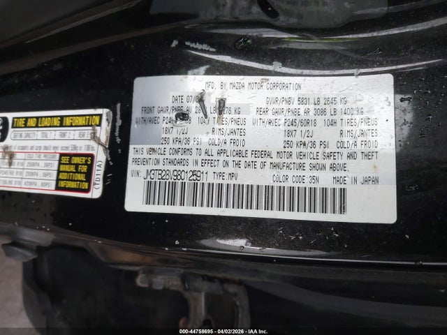 Продаж на аукціоні авто 2008 Mazda Cx-9 Sport, vin: JM3TB28V980125911, номер лоту: 44758695