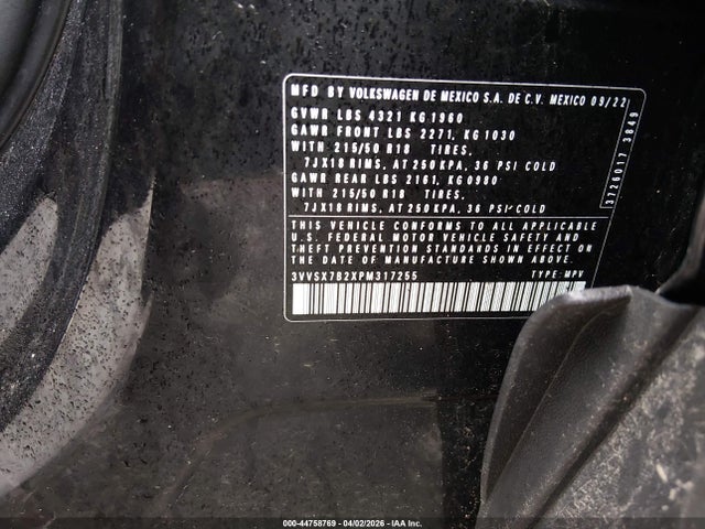 Продаж на аукціоні авто 2023 Volkswagen Taos 1.5t Se, vin: 3VVSX7B2XPM317255, номер лоту: 44758769