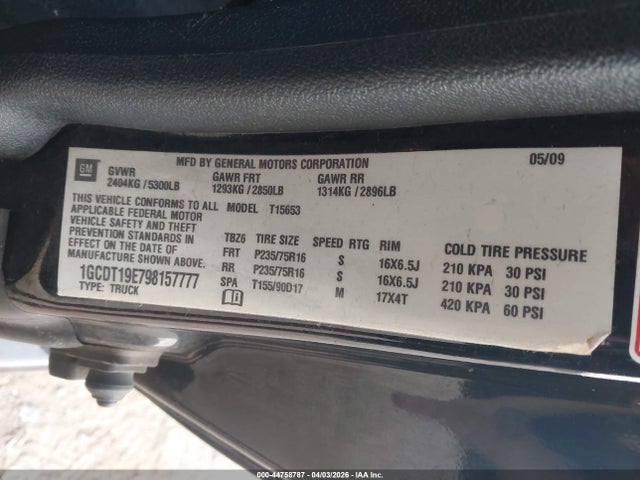 2009 CHEVROLET COLORADO 1GCDT19E798157777 Photo 8