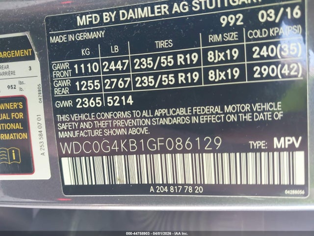 2016 MERCEDES-BENZ GLC 300 WDC0G4KB1GF086129 Photo 8