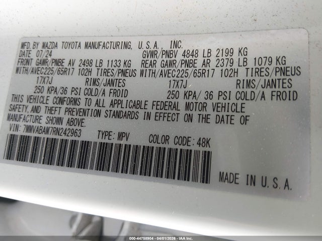 Продажа на аукционе авто 2024 Mazda Cx-50 2.5 S Select, vin: 7MMVABAM7RN242963, номер лота: 44758904