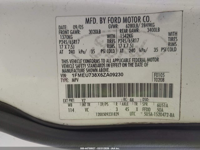 2006 FORD EXPLORER 1FMEU738X6ZA09230 Photo 8