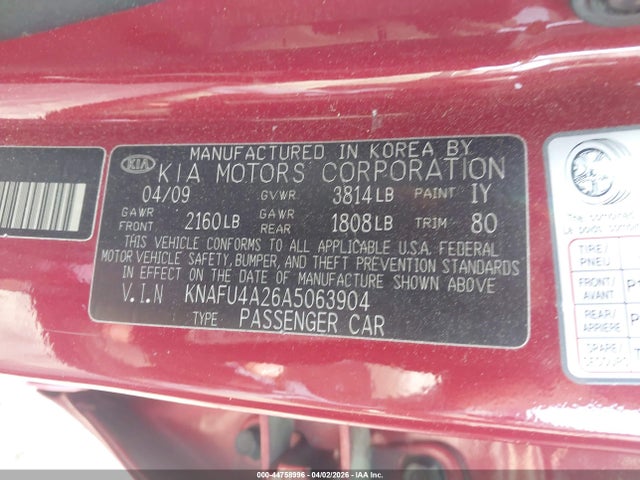 2010 KIA FORTE KNAFU4A26A5063904 Photo 8