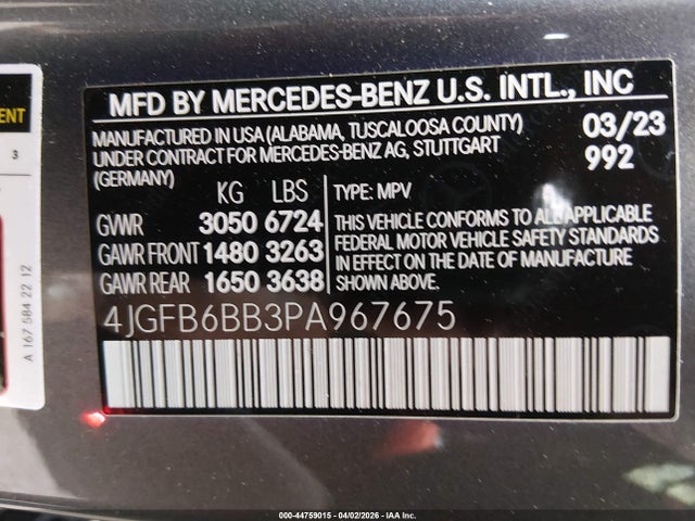 Aukcja sprzedaży 2023 Mercedes-benz Amg Gle 53 4matic, vin: 4JGFB6BB3PA967675, numer aukcji: 44759015