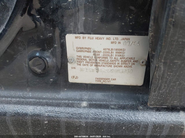 2006 SUBARU IMPREZA JF1GD79626G503280 Photo 8