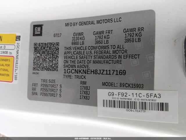 2018 CHEVROLET SILVERADO 1500 1GCNKNEH8JZ117169 Photo 8