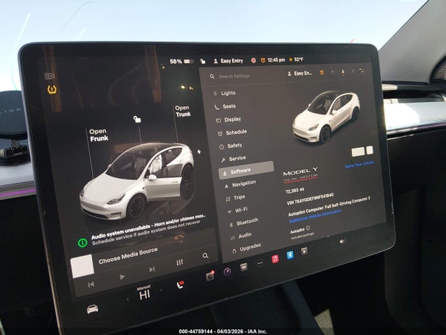 Aukcja sprzedaży 2022 Tesla Model Y Performance Dual Motor All-wheel Drive, vin: 7SAYGDEF9NF541840, numer aukcji: 44759144