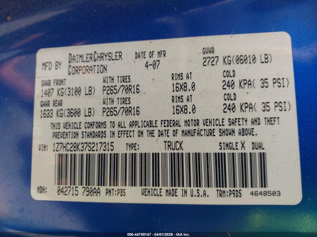 2007 MITSUBISHI RAIDER 1Z7HC28K37S217315 Photo 8