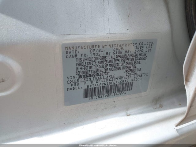 Nissan Versa Sv Xtronic Cvt 2021 3N1CN8EV2ML867221 Image 9
