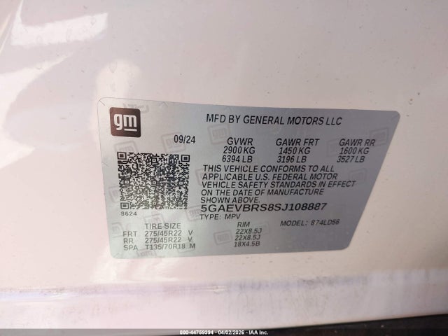 Aukcja sprzedaży 2025 Buick Enclave Sport Touring Fwd, vin: 5GAEVBRS8SJ108887, numer aukcji: 44759394