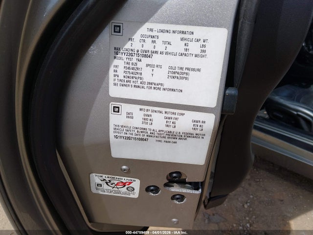 Продаж на аукціоні авто 2001 Chevrolet Corvette, vin: 1G1YY22G715108047, номер лоту: 44759409