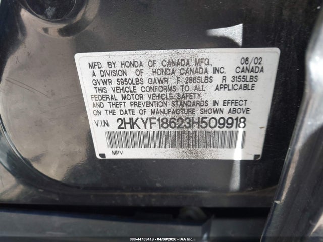2003 HONDA PILOT 2HKYF18623H509918 Photo 8