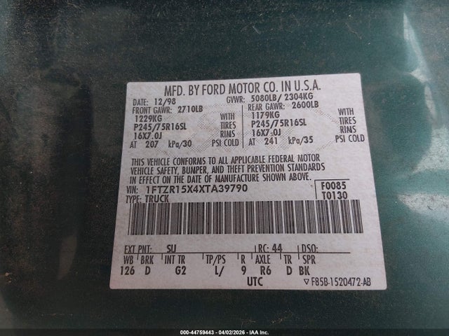 1999 FORD RANGER 1FTZR15X4XTA39790 Photo 8