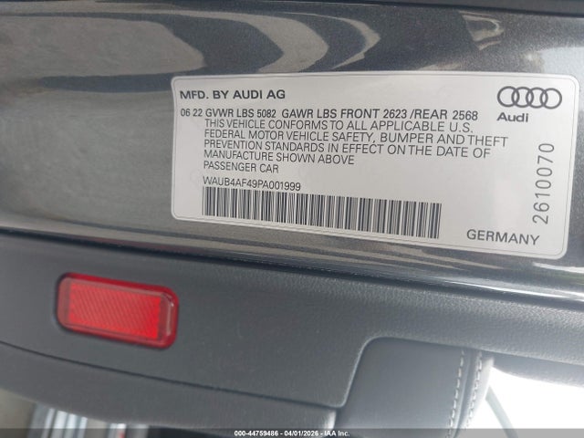 44759486 :رقم المزاد ، WAUB4AF49PA001999 vin ، 2023 Audi S4 Premium Plus Tfsi Quattro Tiptronic مزاد بيع
