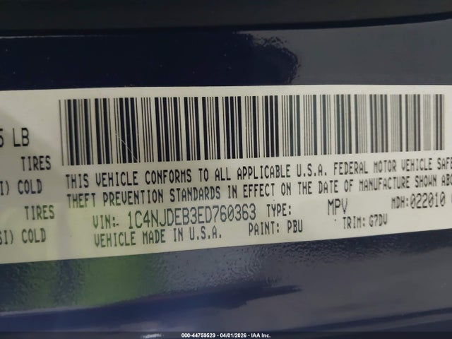 2014 JEEP COMPASS 1C4NJDEB3ED760363 Photo 8