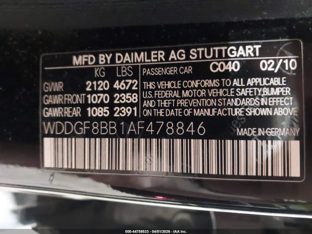 2010 Mercedes-benz C 300 Sport 4matic მანქანა იყიდება აუქციონზე, vin: WDDGF8BB1AF478846, აუქციონის ნომერი: 44759533
