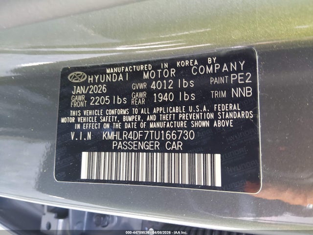 Aukcja sprzedaży 2026 Hyundai Elantra N Line, vin: KMHLR4DF7TU166730, numer aukcji: 44759536