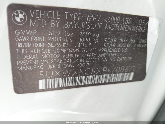 2011 BMW X3 5UXWX5C5XBL708671 Photo 8