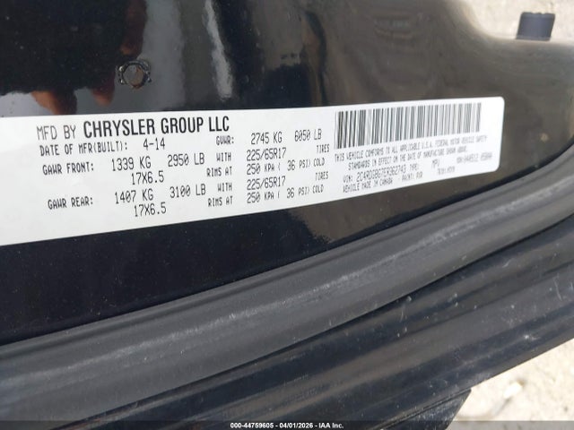 44759605 :رقم المزاد ، 2C4RDGBG7ER362743 vin ، 2014 Dodge Grand Caravan Se 30th Anniversary مزاد بيع