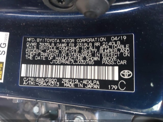Продажа на аукционе авто 2020 Toyota Corolla Le, vin: JTDEPRAE7LJ032765, номер лота: 44759673