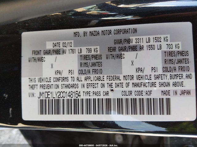 Продажа на аукционе авто 2012 Mazda Mazda2 Touring, vin: JM1DE1LY2C0148164, номер лота: 44759680