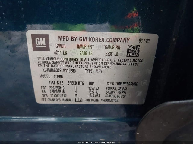 Продажа на аукционе авто 2020 Buick Encore Gx Preferred, vin: KL4MMBS22LB116285, номер лота: 44759712