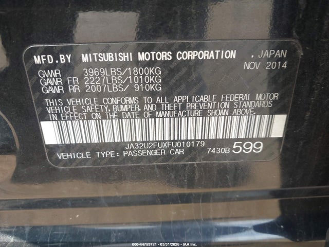 2015 MITSUBISHI LANCER JA32U2FUXFU010179 Photo 8