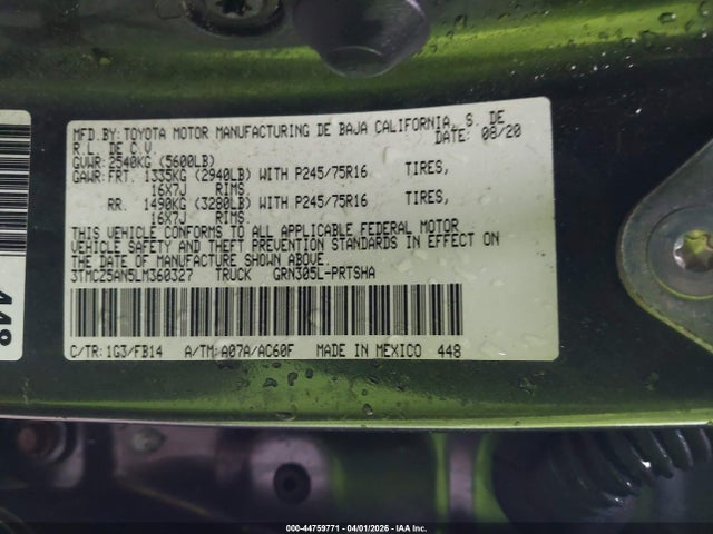 2020 TOYOTA TACOMA 3TMCZ5AN5LM360327 Photo 8