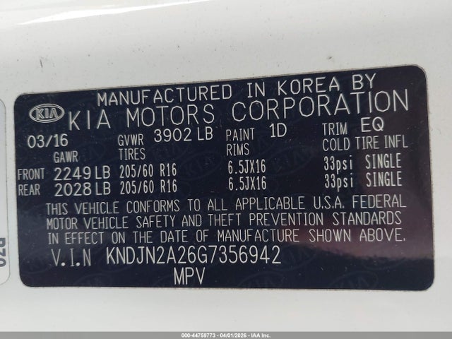 Продажа на аукционе авто 2016 Kia Soul !, vin: KNDJN2A26G7356942, номер лота: 44759773