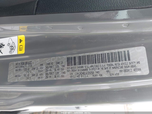 Продаж на аукціоні авто 2020 Jeep Wrangler Unlimited Sport S 4x4, vin: 1C4HJXDN8LW129250, номер лоту: 44759777