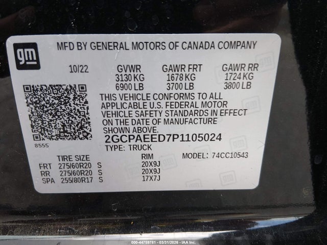 2GCPAEED7P1105024 Chevrolet Silverado 1500 2wd Short Bed Ltz