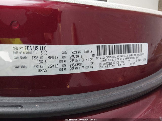 Продажа на аукционе авто 2017 Chrysler Pacifica Touring-l, vin: 2C4RC1BG1HR510728, номер лота: 44759785