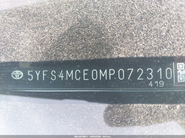 Продаж на аукціоні авто 2021 Toyota Corolla Se, vin: 5YFS4MCE0MP072310, номер лоту: 44759811