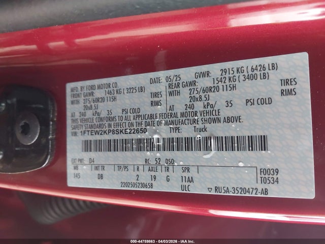 Ford F-150 Stx 2025 1FTEW2KP8SKE22650 Image 9