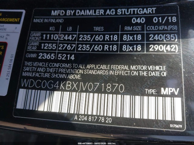 Продажа на аукционе авто 2018 Mercedes-benz Glc 300 4matic, vin: WDC0G4KBXJV071870, номер лота: 44759883