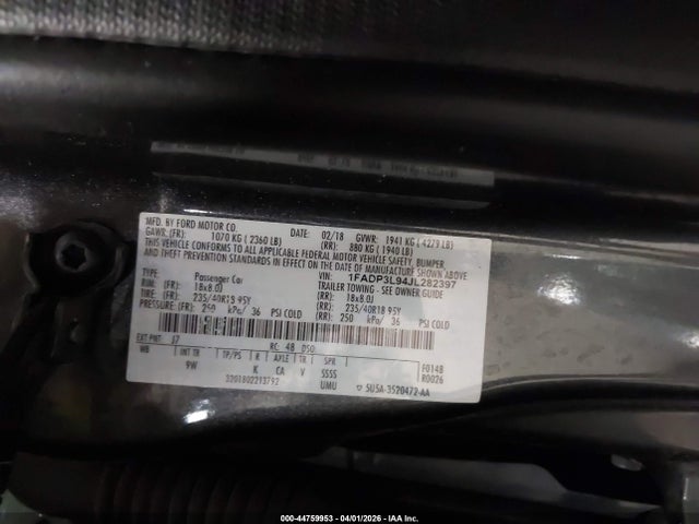 Продажа на аукционе авто 2018 Ford Focus St, vin: 1FADP3L94JL282397, номер лота: 44759953