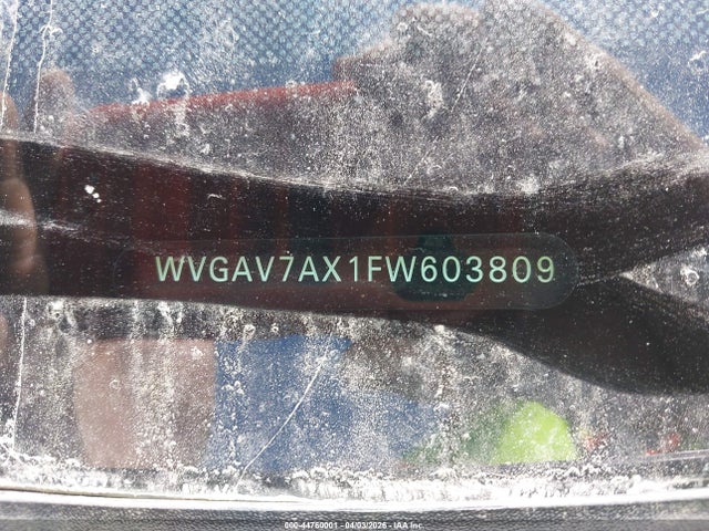 2015 Volkswagen Tiguan Se მანქანა იყიდება აუქციონზე, vin: WVGAV7AX1FW603809, აუქციონის ნომერი: 44760001