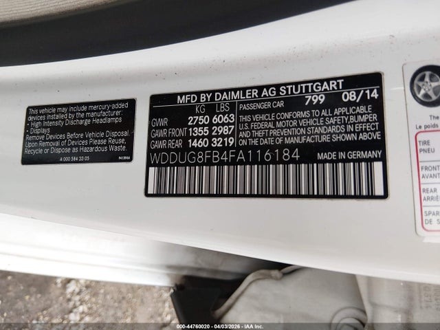 Продажа на аукционе авто 2015 Mercedes-benz S 550 4matic, vin: WDDUG8FB4FA116184, номер лота: 44760020
