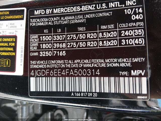 2015 MERCEDES-BENZ GL 450 4JGDF6EE4FA500314 Photo 8