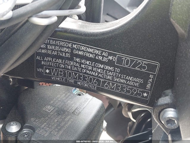 Aukcja sprzedaży 2026 Bmw R 1300 Gs Adventure, vin: WB10M3306T6M33595, numer aukcji: 44760193