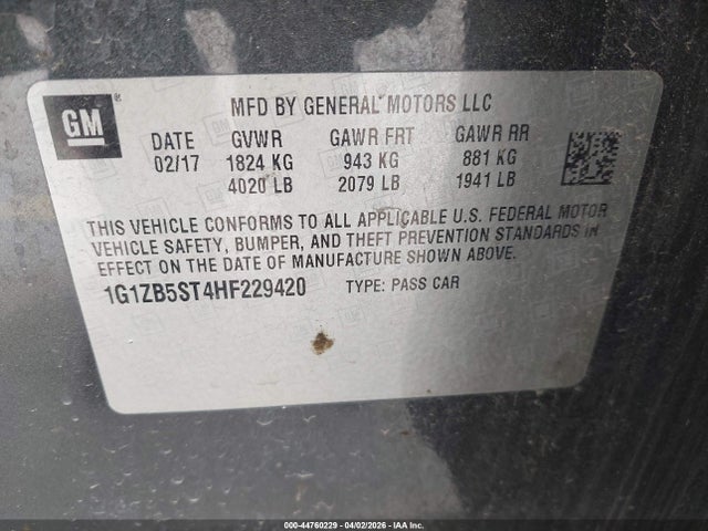 1G1ZB5ST4HF229420 Chevrolet MALIBU LS