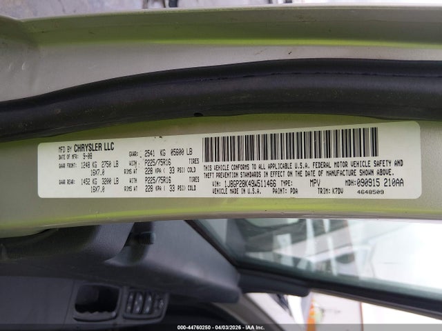 Aukcja sprzedaży 2009 Jeep Liberty Sport, vin: 1J8GP28K49W511466, numer aukcji: 44760250