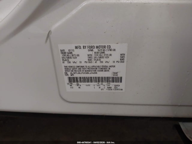 Lincoln Mkx Reserve 2016 2LMTJ8LP2GBL26456 Image 9