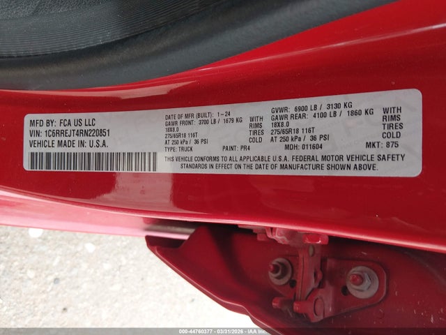 2024 RAM 1500 1C6RREJT4RN220851 Photo 8