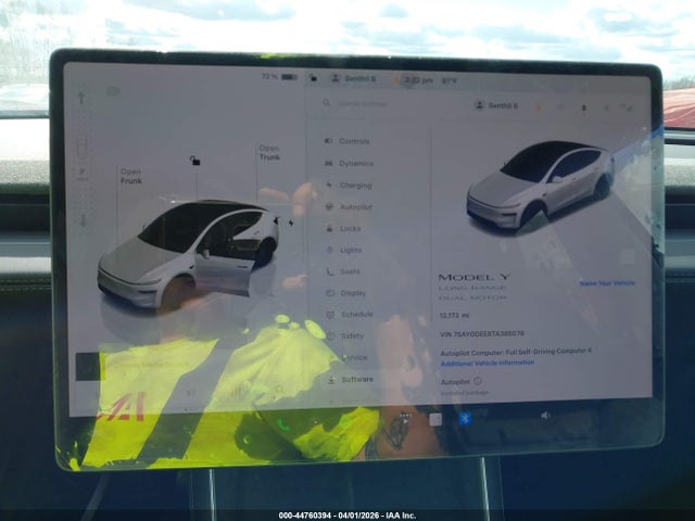 44760394 :رقم المزاد ، 7SAYGDEE8TA385078 vin ، 2026 Tesla Model Y All-wheel Drive/long Range Launch Series/premium All-wheel Drive مزاد بيع