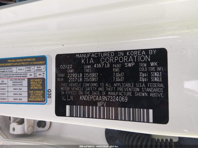 KNDEPCAA9N7324069 KIA Seltos Lx