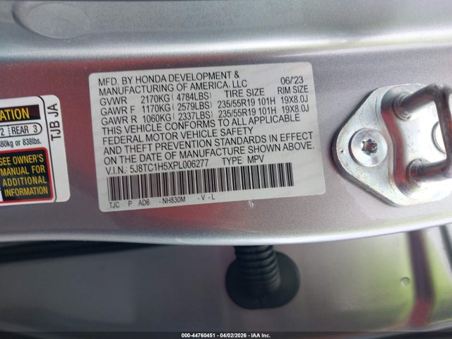 Aukcja sprzedaży 2023 Acura Rdx Technology Package, vin: 5J8TC1H5XPL006277, numer aukcji: 44760451
