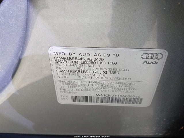 2011 AUDI Q5 WA1CFAFP1BA029746 Photo 8