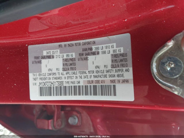 Aukcja sprzedaży 2017 Mazda Cx-3 Grand Touring, vin: JM1DKFD72H0173066, numer aukcji: 44760479
